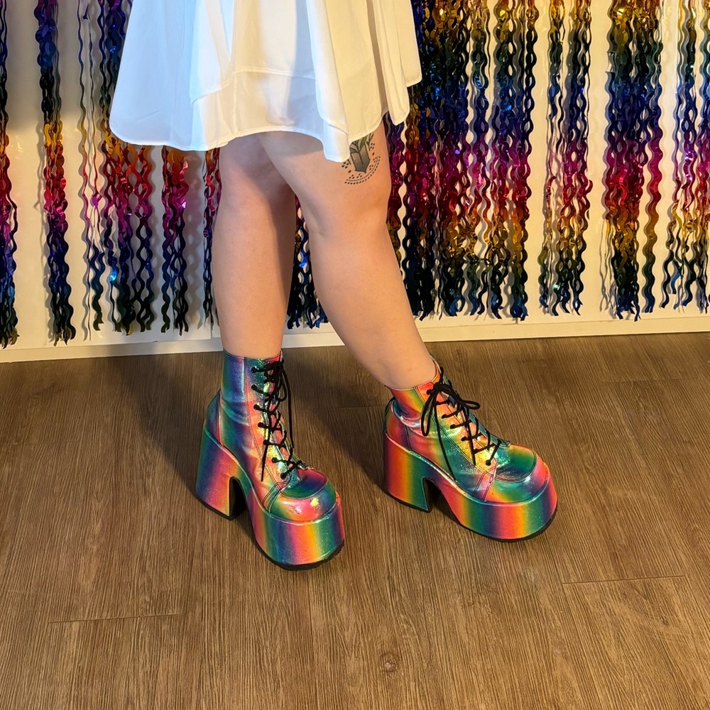 Demonia Camel 203 rainbow platforms